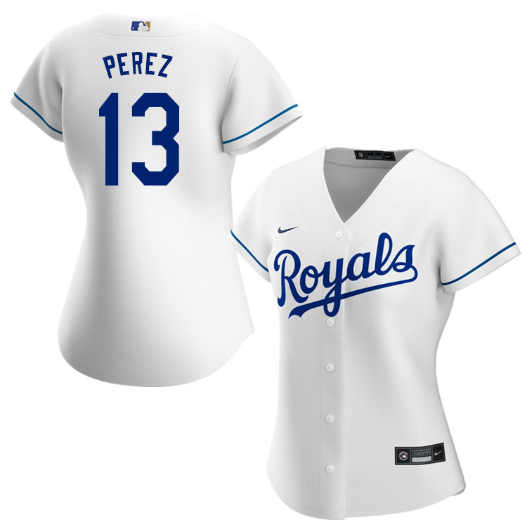 Nike Women #13 Salvador Perez Kansas City Royals Baseball Jerseys Sale-White